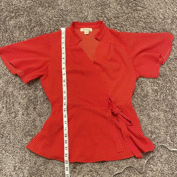Monteau Red Polka Dot Blouse - Picture 10 of 10